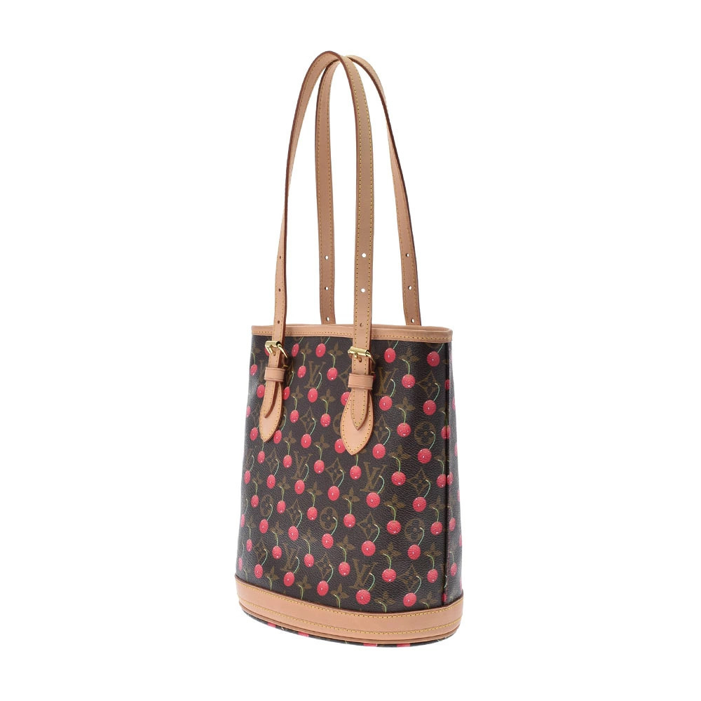 Louis Vuitton Brown Bucket Canvas Bag Monogram Tote Cherry Brown